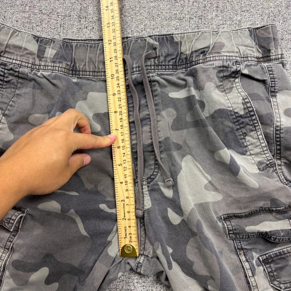 Hollister Cargo Pants Mens XL Slim Straight Grey Camouflage Epic Flex Drawstring